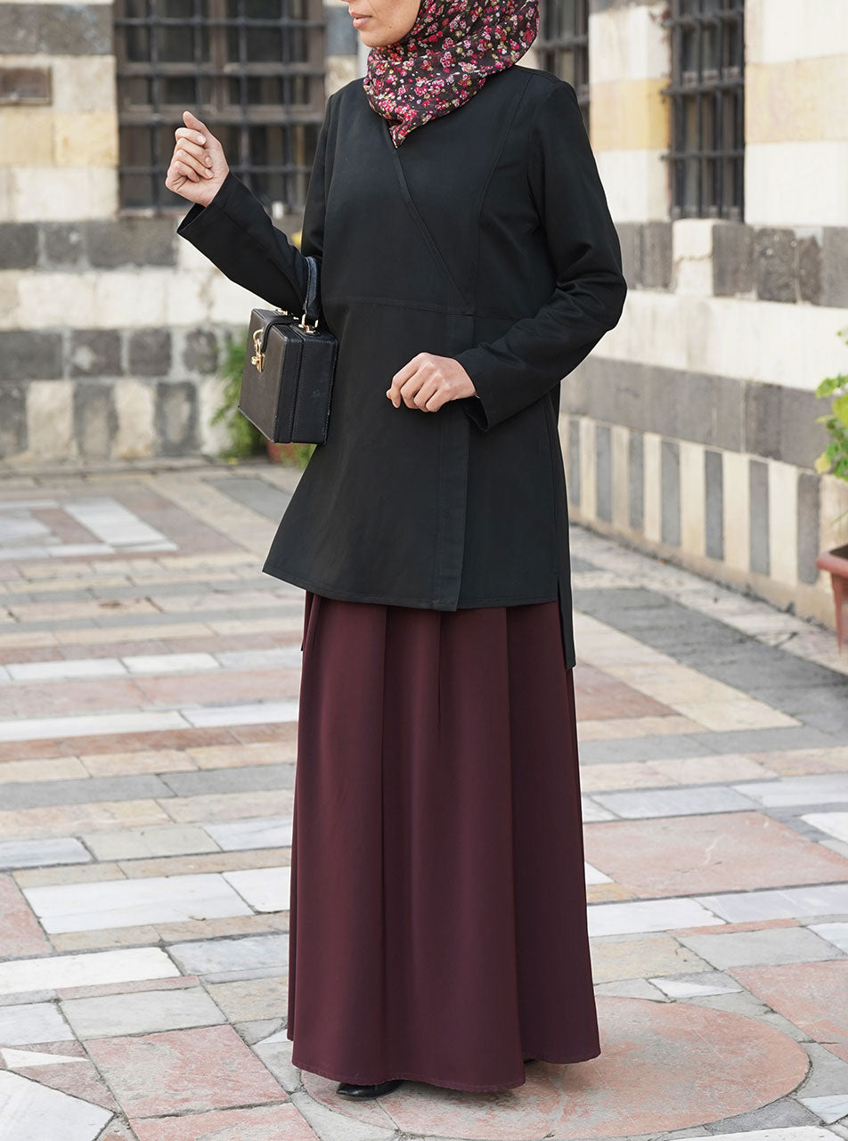 Long skirt and top with outlet hijab