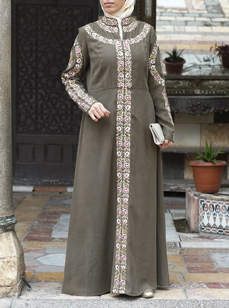 Wafa Embroidered Abaya Gown