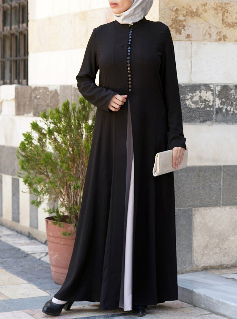 Contrast Godet Panel Abaya