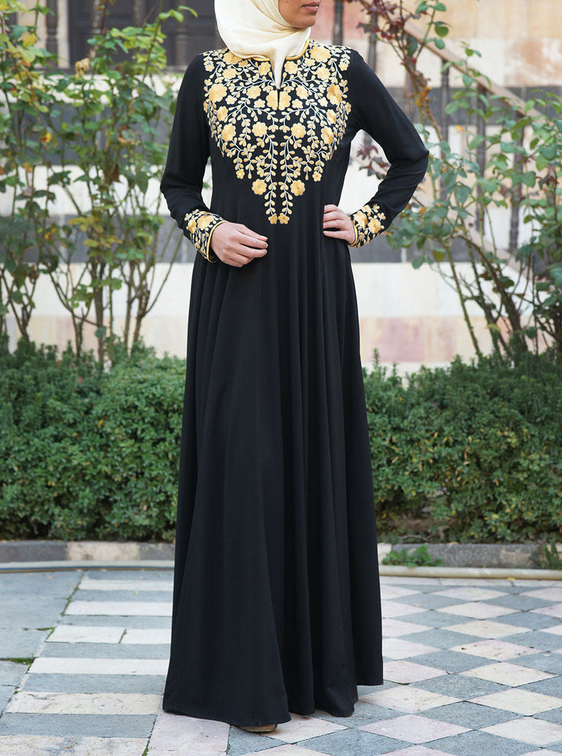 Huda Embroidered Gown with Sequins