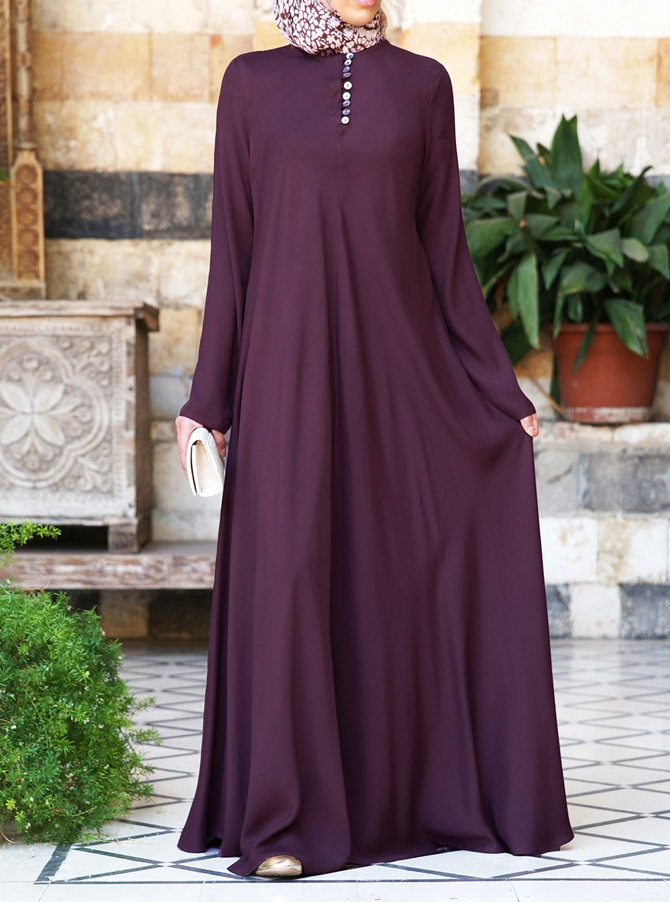 Mother of Pearl Flared Abaya Shukr Clothing