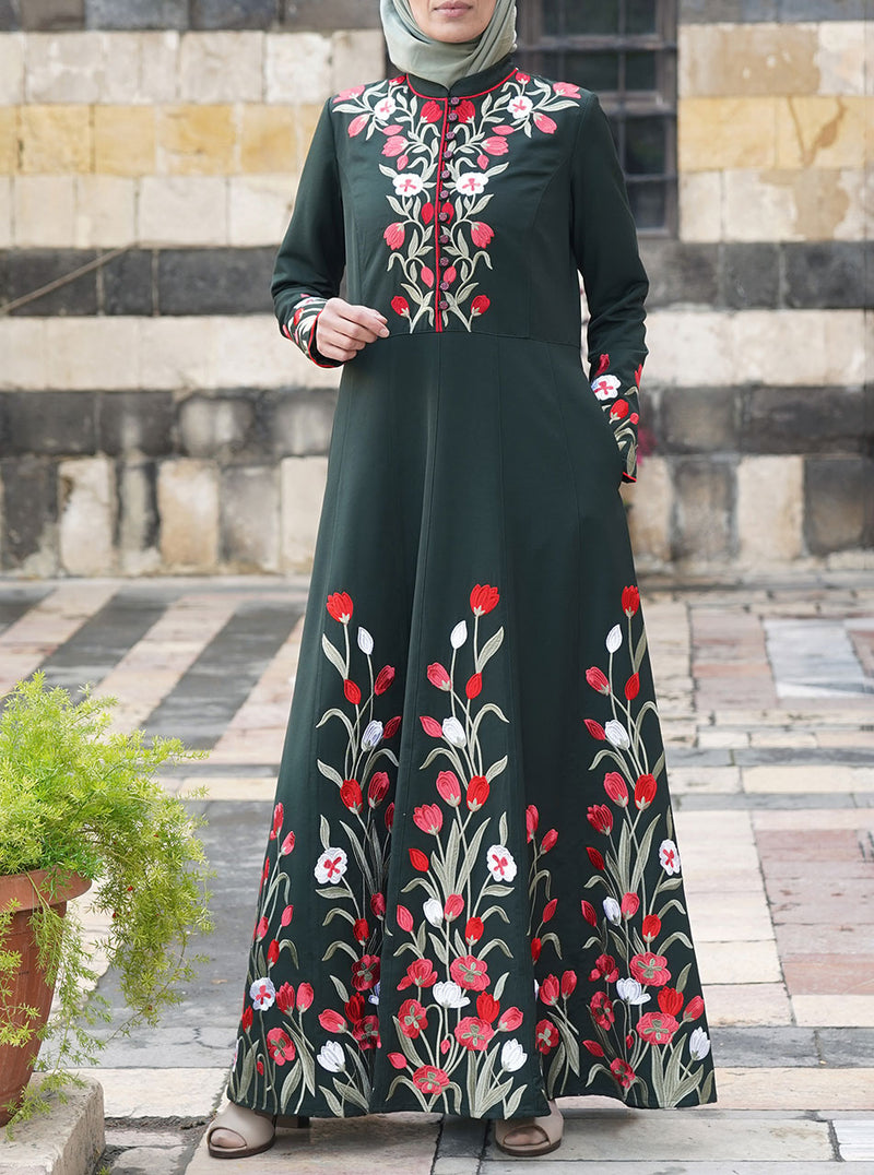Ma'wa Embroidered Abaya Gown