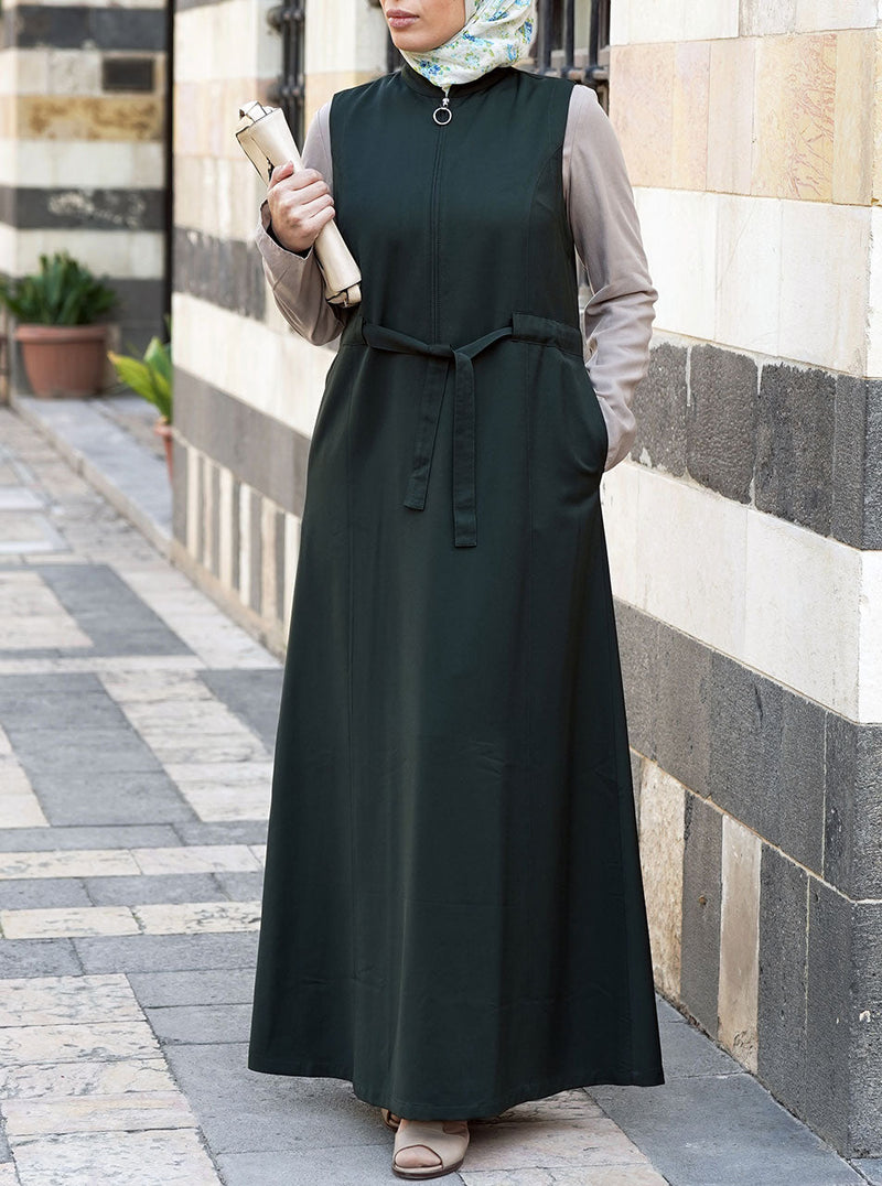 Sleeveless Belted Maxi Dress