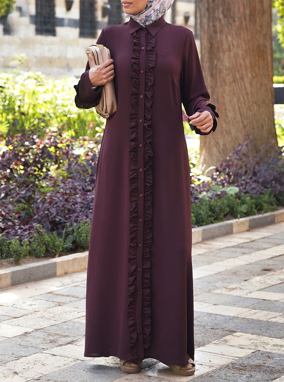 Ruffle 2025 sleeve abaya