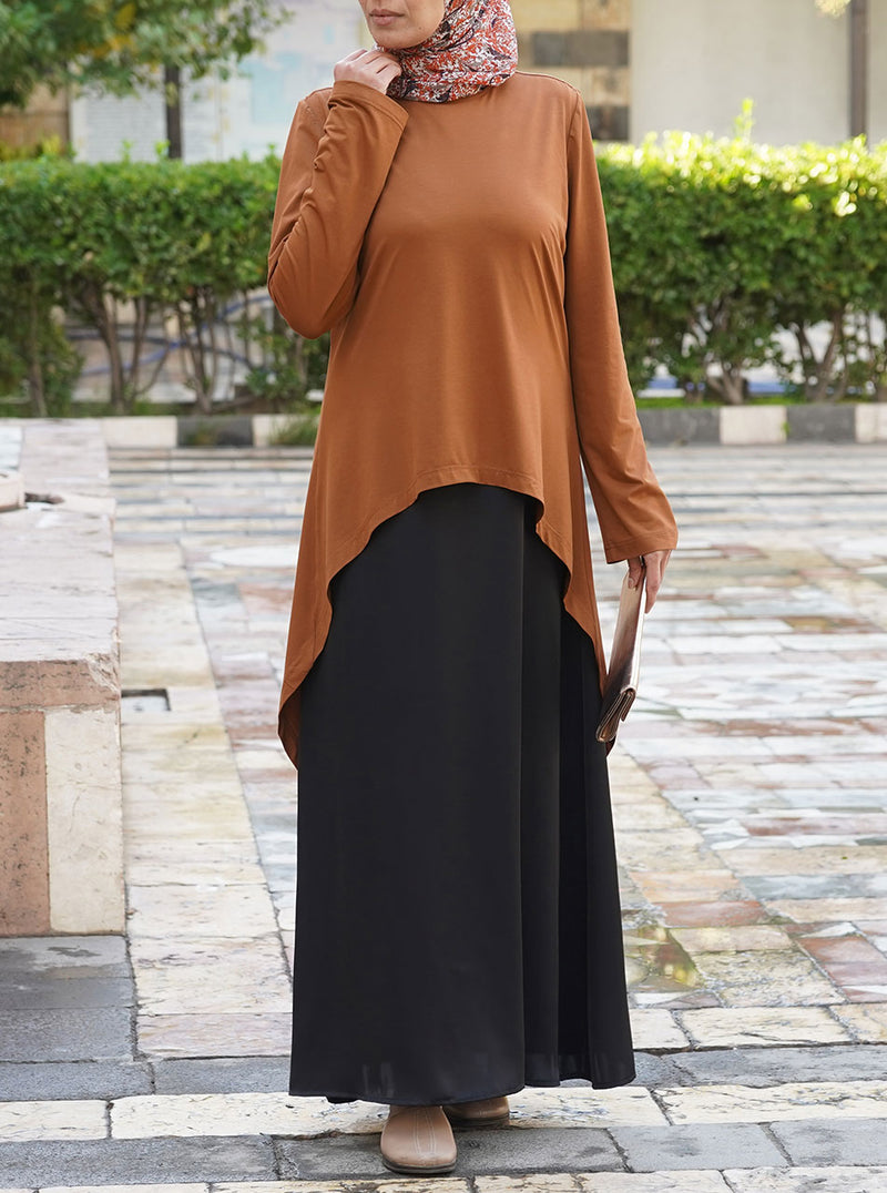 Dual Fabric High-Low Abaya