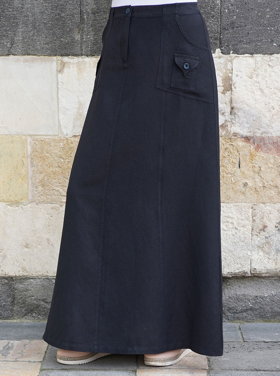 Linen clearance skirt pockets