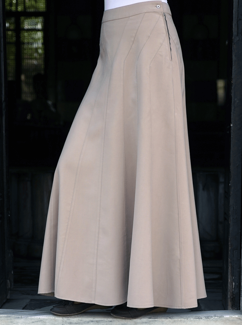 Dobby Rayon Paneled Skirt