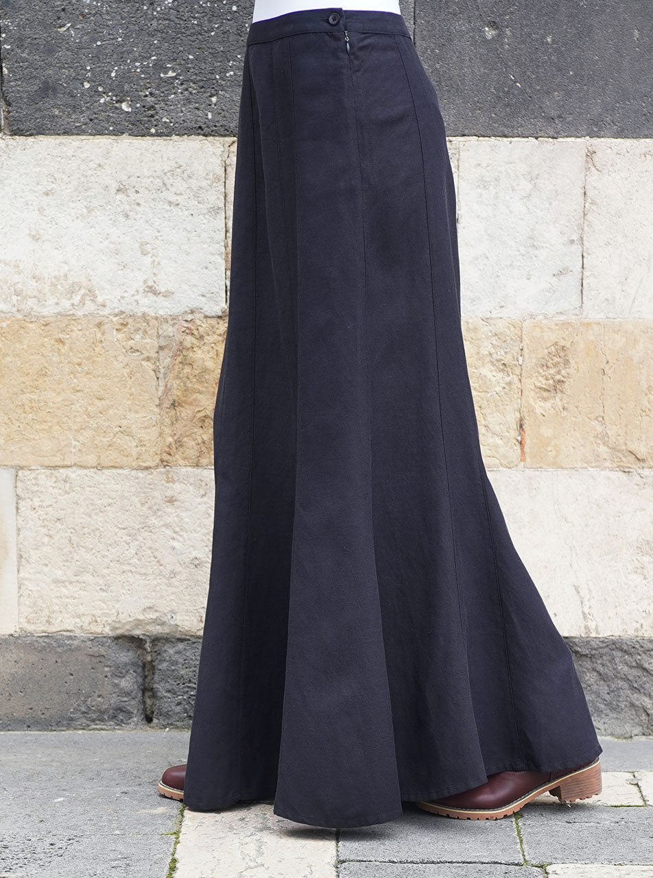 Flared Linen Panel Maxi Skirt Maxi Skirts Women Shukr Clothing