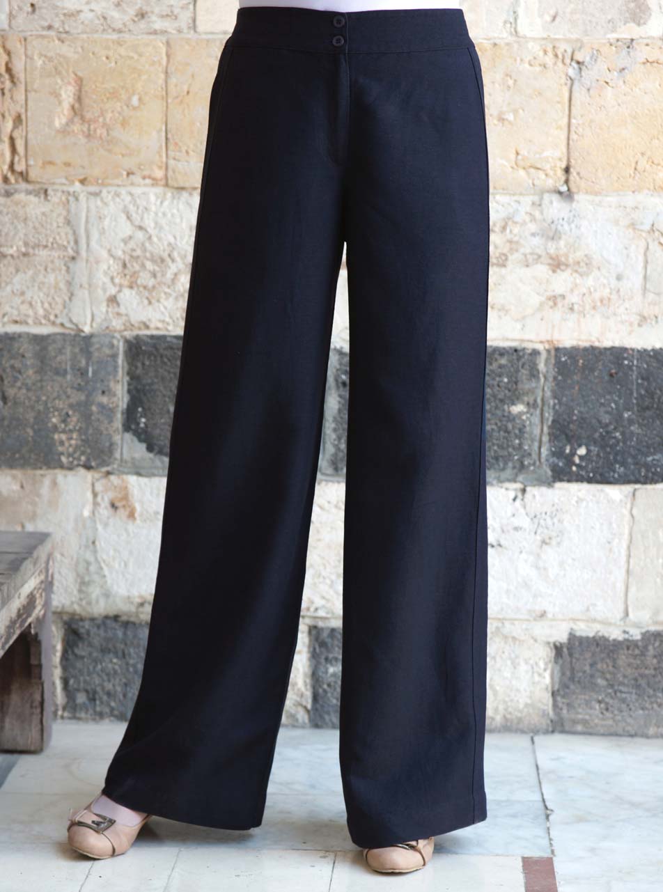 Next Black 55% Linen Parallel DrawString trousers UK 16 Reg BNWT | eBay
