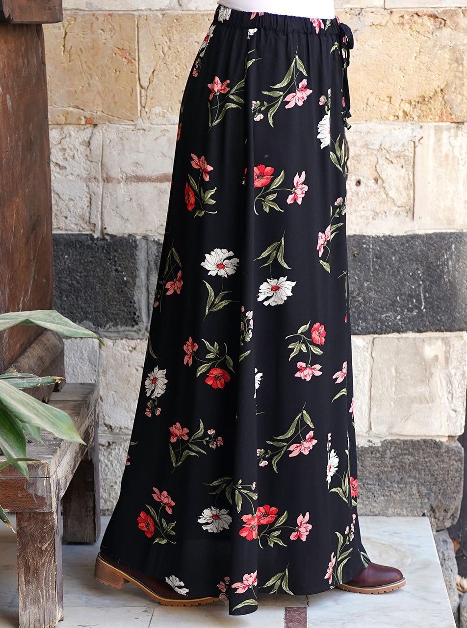 Printed Elasticized Waist Maxi Skirt Shukr Clothing