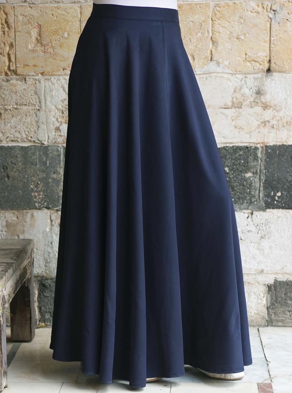 Dark blue hot sale long skirt